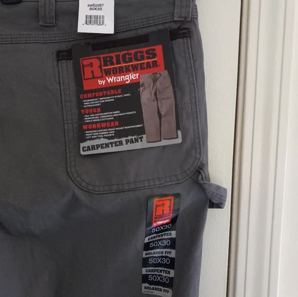 Wrangler Riggs Ripstop Workwear Carpenter Pants 50x30 Gray NWT - Picture 10 of 13